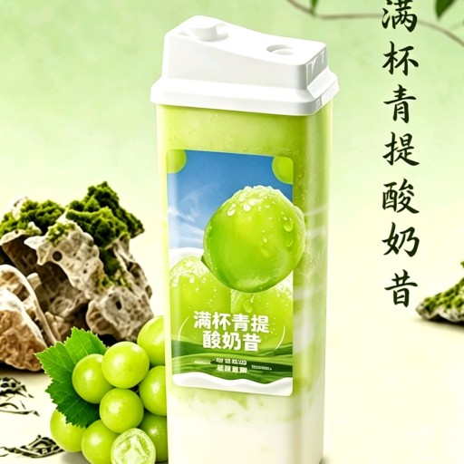 满杯青提酸奶昔